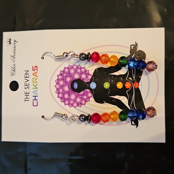 Seven Chakra Earrings - Multicolor Rainbow, NWT - Picture 1 of 3